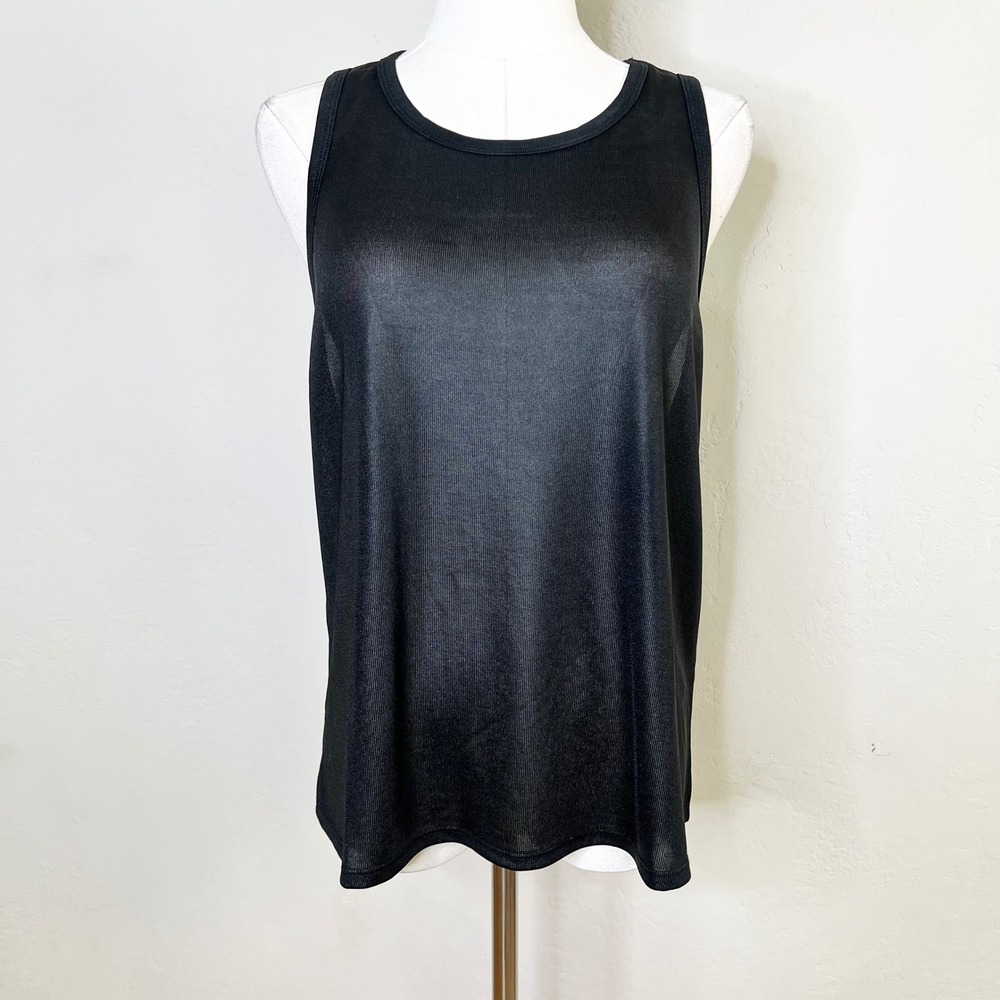Anthropologie Porridge Tank Top Size Large Black Sleeveless Sheer Mesh NEW